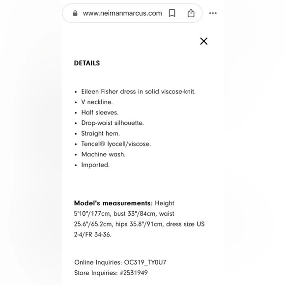 EILEEN FISHER NWOT Petite Drop Waist Tie Back Shirtdress in Yellow - Picture 9 of 9